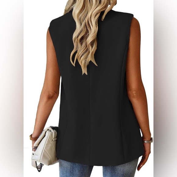 MINA SELF Women's Sleeveless Vest Blazer Casual Open Front Work Office Tops - Picture 10 of 13
